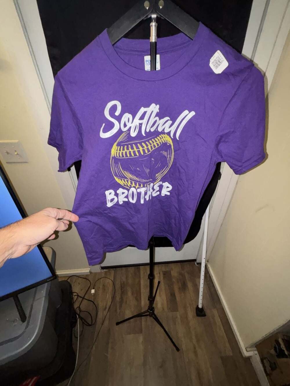 Port & Company Purple Softball Brother Graphic T-Shirt Youth Large